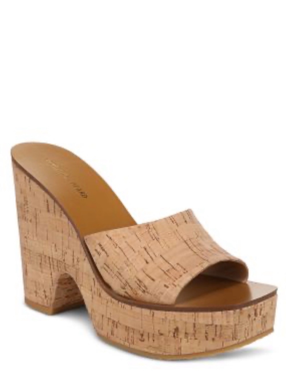 Veronica Beard Paulita Natural Cork Platform Wedge Mules Size 10.5